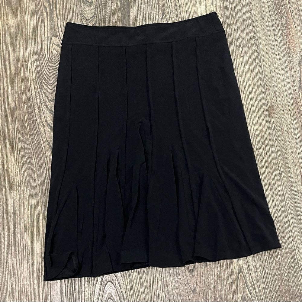 Charles Chang-Lima Pleated Skirt Drop Waist Fit Stretch Lined Black Size 10
